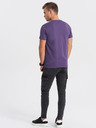 Ombre Clothing Fialové pánské basic tričko Ombre Clothing