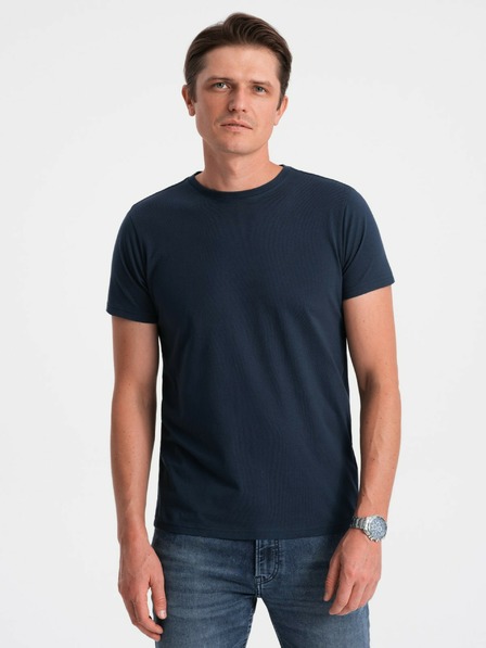 Ombre Clothing Tmavě modré pánské basic tričko Ombre Clothing