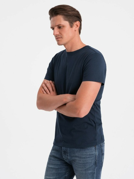 Ombre Clothing Tmavě modré pánské basic tričko Ombre Clothing