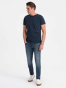 Ombre Clothing Tmavě modré pánské basic tričko Ombre Clothing