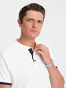 Ombre Clothing Bílé pánské polo tričko Ombre Clothing