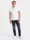 Ombre Clothing Bílé pánské polo tričko Ombre Clothing