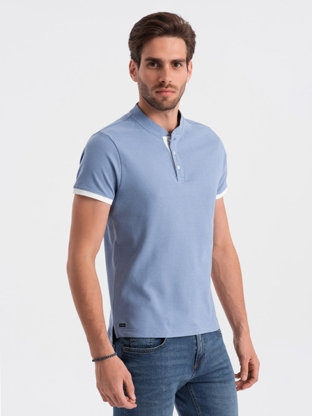 Ombre Clothing Světle modré pánské polo tričko Ombre Clothing