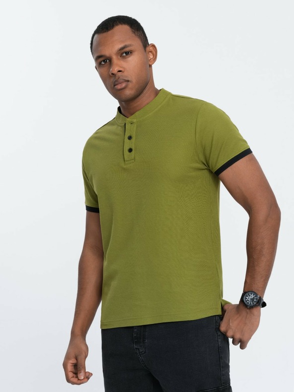 Ombre Clothing Světle zelené pánské polo tričko Ombre Clothing