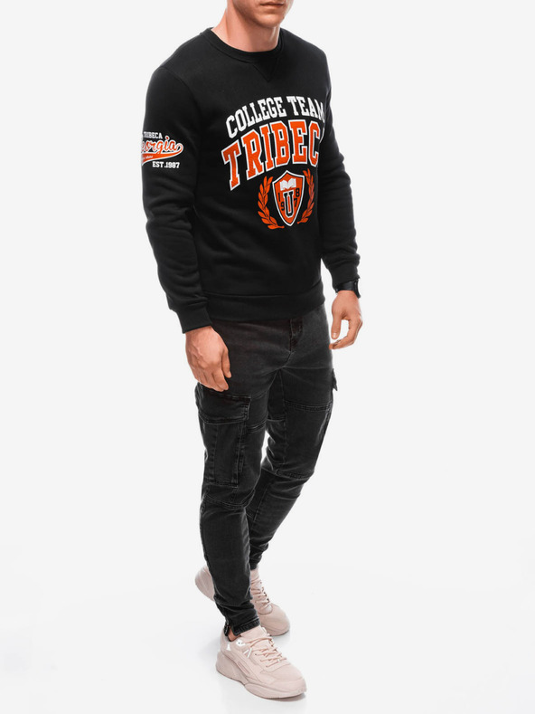 Edoti Černá pánská mikina s potiskem Edoti