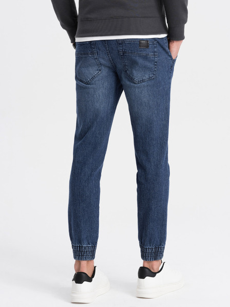 Ombre Clothing Tmavě modré pánské džíny s potrhaným efektem Ombre Clothing