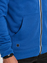 Ombre Clothing Modrá pánská mikina na zip s kapucí Ombre Clothing