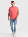 Ombre Clothing Korálové pánské basic tričko Ombre Clothing