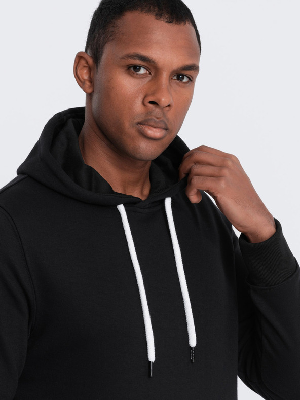 Ombre Clothing Černá pánská mikina s kapucí Ombre Clothing