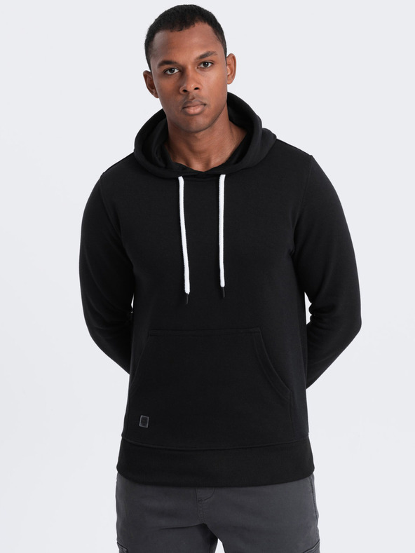 Ombre Clothing Černá pánská mikina s kapucí Ombre Clothing