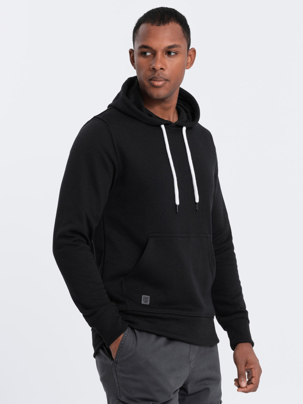 Ombre Clothing Černá pánská mikina s kapucí Ombre Clothing