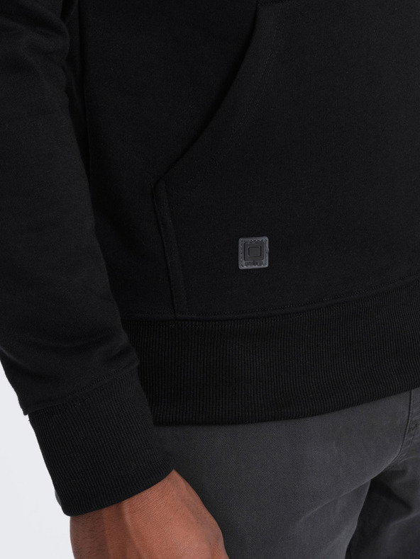 Ombre Clothing Černá pánská mikina s kapucí Ombre Clothing