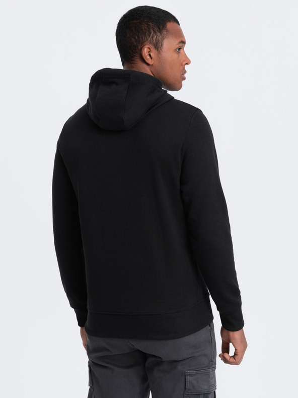 Ombre Clothing Černá pánská mikina s kapucí Ombre Clothing