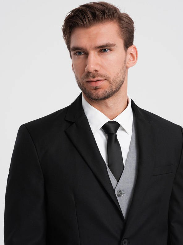 Ombre Clothing Černé pánské sako Ombre Clothing