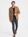 Ombre Clothing Světle hnědé pánské sako Ombre Clothing