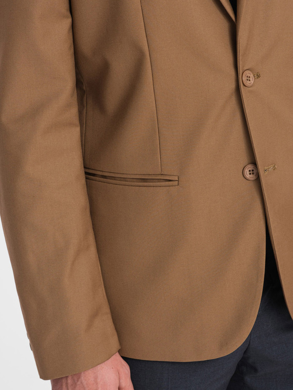 Ombre Clothing Světle hnědé pánské sako Ombre Clothing