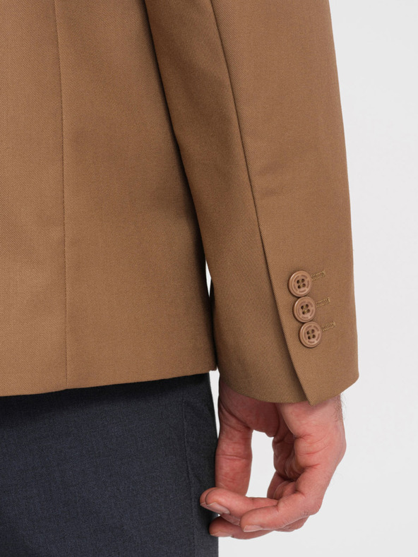 Ombre Clothing Světle hnědé pánské sako Ombre Clothing