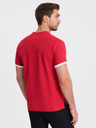 Ombre Clothing Červené pánské polo tričko Ombre Clothing