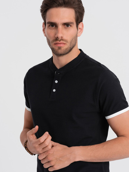 Ombre Clothing Černé pánské polo tričko Ombre Clothing