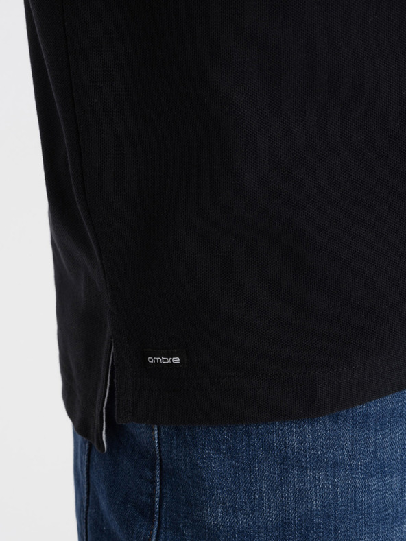 Ombre Clothing Černé pánské polo tričko Ombre Clothing