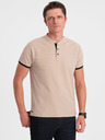 Ombre Clothing Béžové pánské polo tričko Ombre Clothing