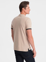 Ombre Clothing Béžové pánské polo tričko Ombre Clothing