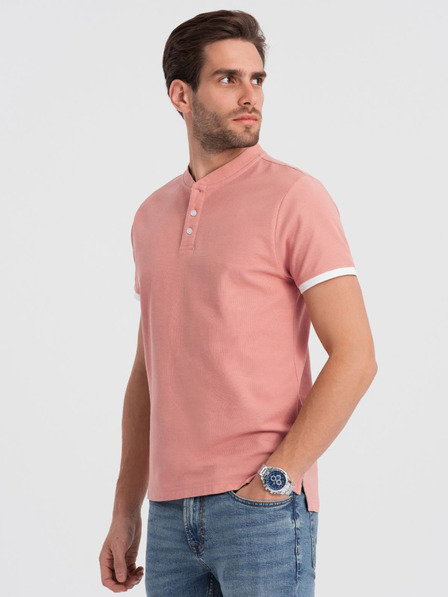 Ombre Clothing Starorůžové pánské polo tričko Ombre Clothing