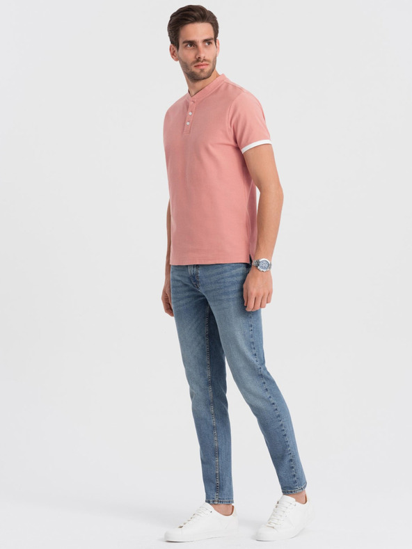 Ombre Clothing Starorůžové pánské polo tričko Ombre Clothing