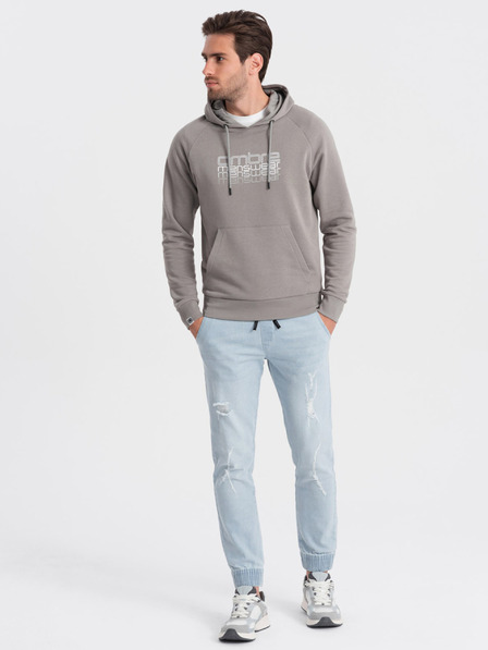 Ombre Clothing Světle modré pánské džíny s potrhaným efektem Ombre Clothing
