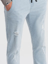 Ombre Clothing Světle modré pánské džíny s potrhaným efektem Ombre Clothing