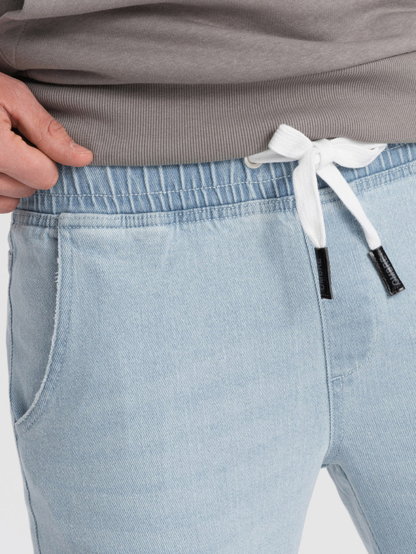 Ombre Clothing Světle modré pánské džíny s potrhaným efektem Ombre Clothing