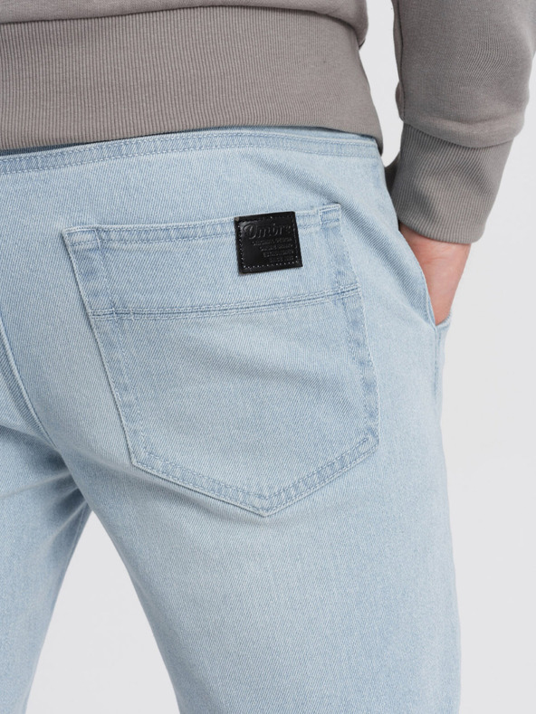 Ombre Clothing Světle modré pánské džíny s potrhaným efektem Ombre Clothing