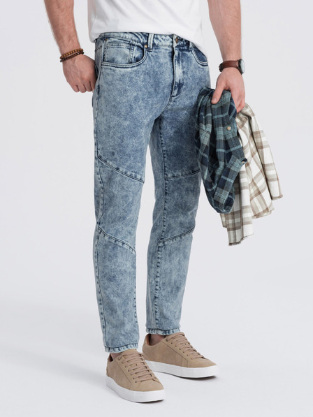 Ombre Clothing Modré pánské slim fit džíny Ombre Clothing