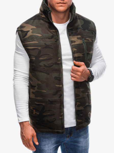 Edoti Khaki pánská prošívaná army vesta Edoti