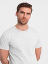 Ombre Clothing Světle šedé pánské vzorované tričko Ombre Clothing