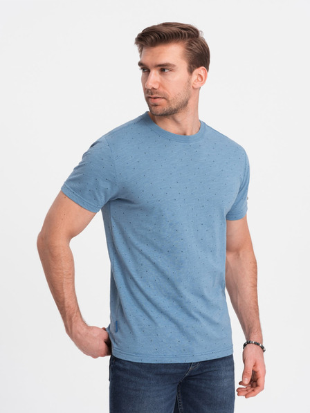Ombre Clothing Světle modré pánské vzorované tričko Ombre Clothing