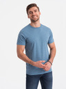 Ombre Clothing Světle modré pánské vzorované tričko Ombre Clothing