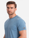 Ombre Clothing Světle modré pánské vzorované tričko Ombre Clothing