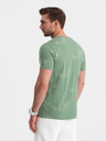 Ombre Clothing Světle zelené pánské vzorované tričko Ombre Clothing