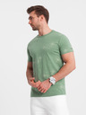 Ombre Clothing Světle zelené pánské vzorované tričko Ombre Clothing