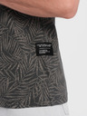 Ombre Clothing Tmavě šedé pánské vzorované tričko Ombre Clothing