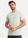 Ombre Clothing Světle zelené pánské puntíkované tričko Ombre Clothing