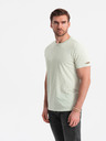 Ombre Clothing Světle zelené pánské puntíkované tričko Ombre Clothing