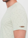 Ombre Clothing Světle zelené pánské puntíkované tričko Ombre Clothing