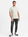 Ombre Clothing Světle zelené pánské puntíkované tričko Ombre Clothing