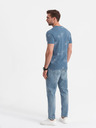 Ombre Clothing Modré pánské vzorované tričko Ombre Clothing