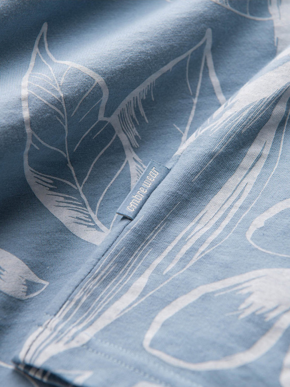 Ombre Clothing Světle modré pánské vzorované tričko Ombre Clothing