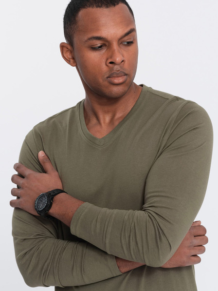 Ombre Clothing Khaki pánské basic tričko Ombre Clothing