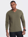 Ombre Clothing Khaki pánské basic tričko Ombre Clothing