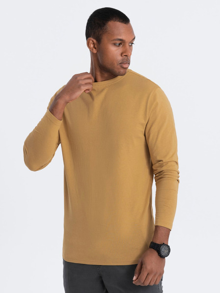 Ombre Clothing Hořčicové pánské basic tričko Ombre Clothing